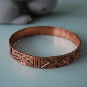 Aztec print copper colour bangle